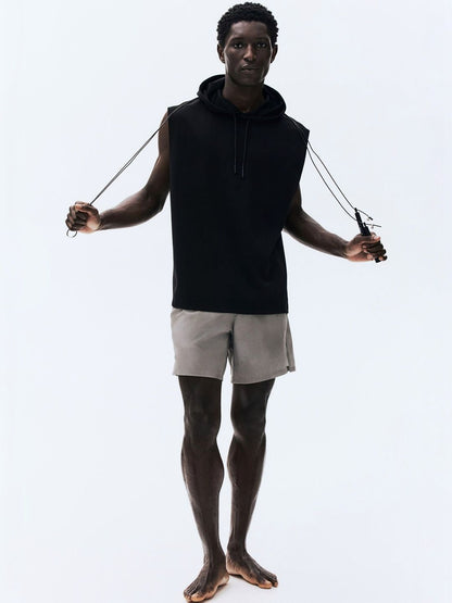 Regular Fit Sleeveless Sports Hoodie with DryMove