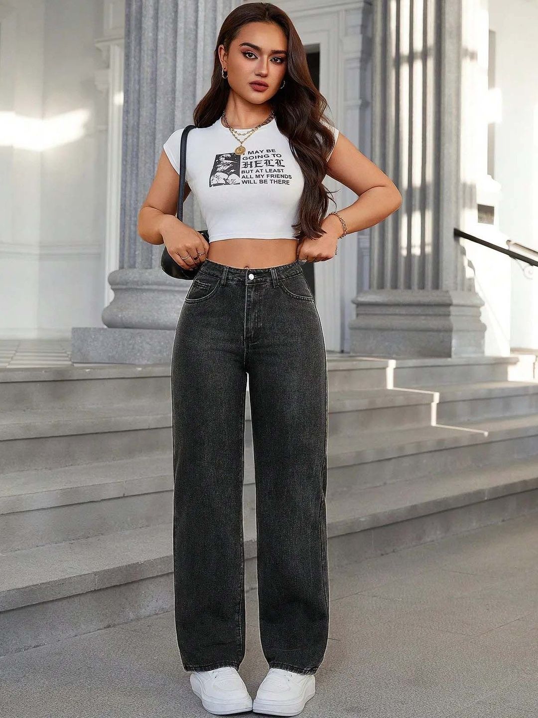 Women Comfort Wide Leg High-Rise Light Fade Stretchable Jeans