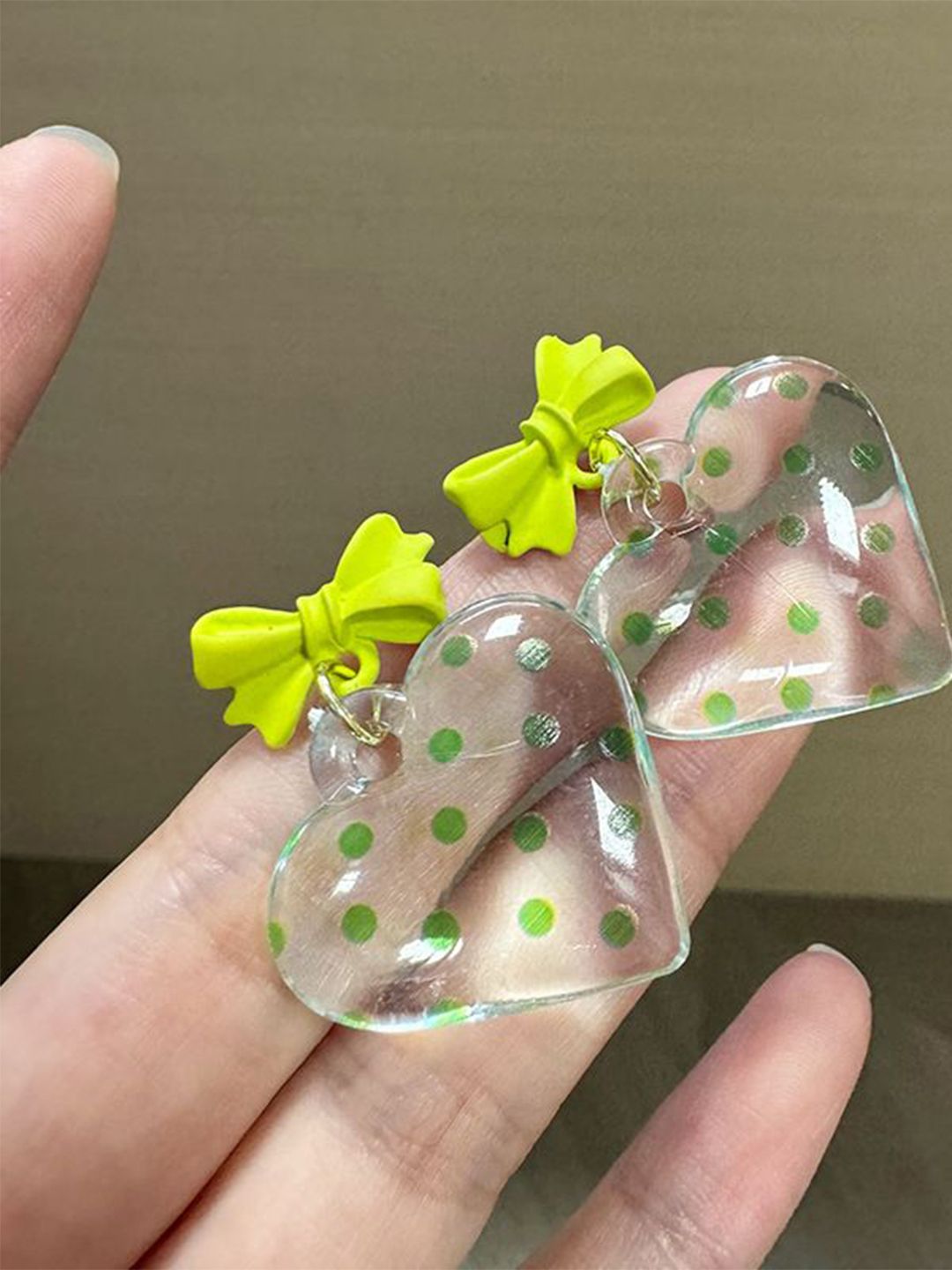 Heart Shaped Drop Earrings