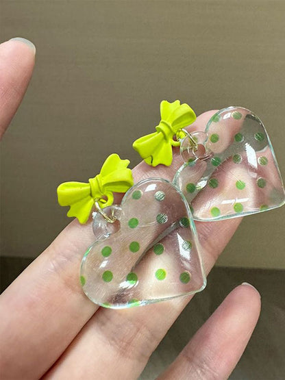 Heart Shaped Drop Earrings
