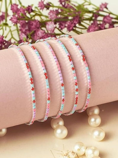 SALTY  Set Of 5 Rose Stretchable Bands Bangle