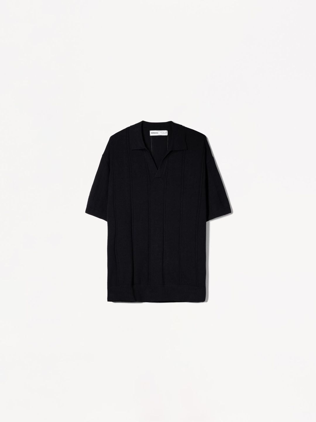 Textured short sleeve polo shirt