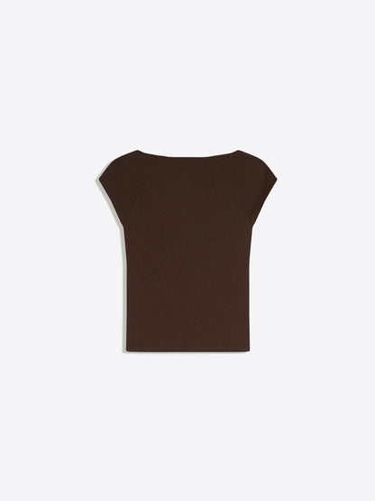 Gathered short sleeve T-shirt