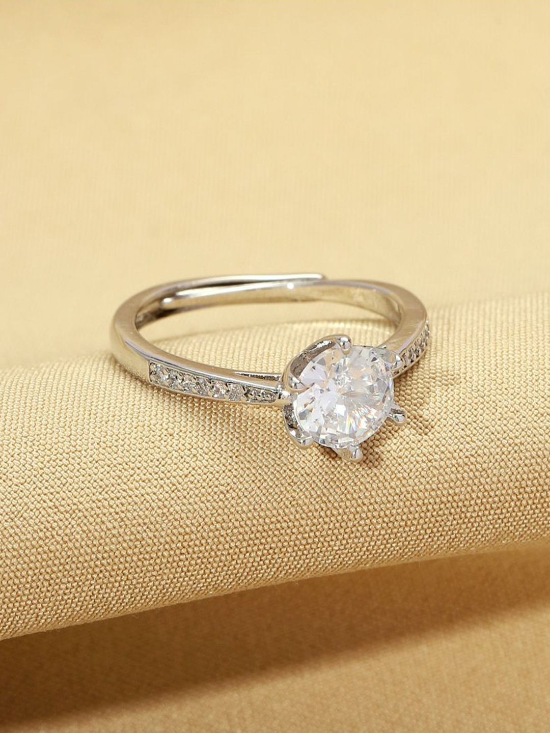 SALTY Pack of 2 Women Luster Silver Promise Ring