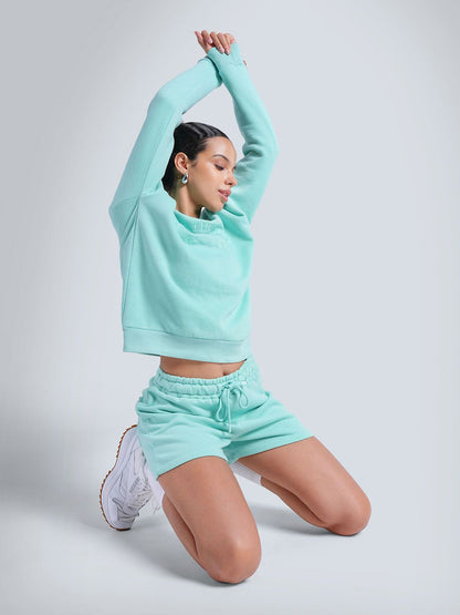 Women Round Neck Long Sleeves Sweatshirt