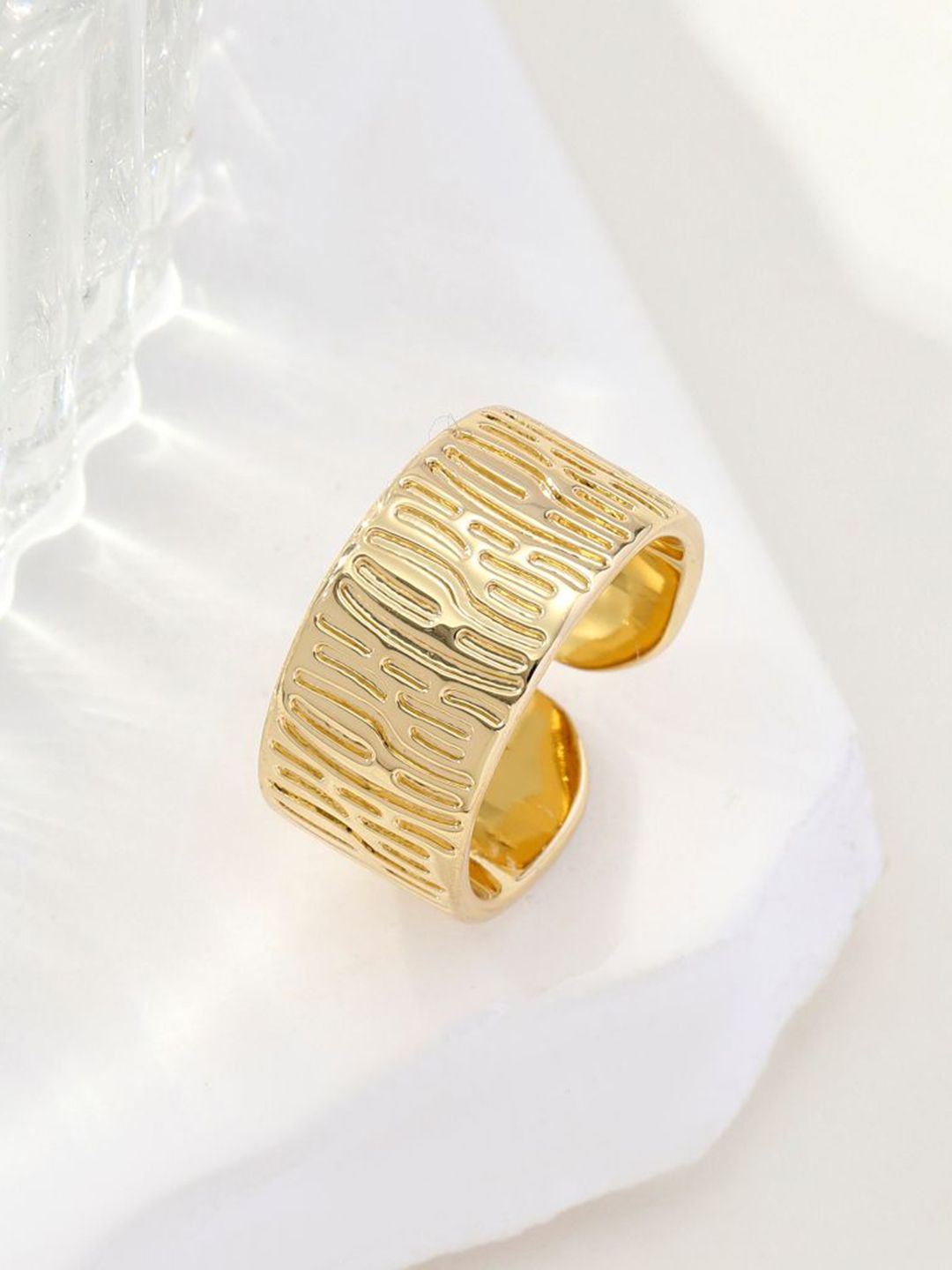SALTY Women & Girls Serpent Skin Gold Stylish Adjustable Finger Ring