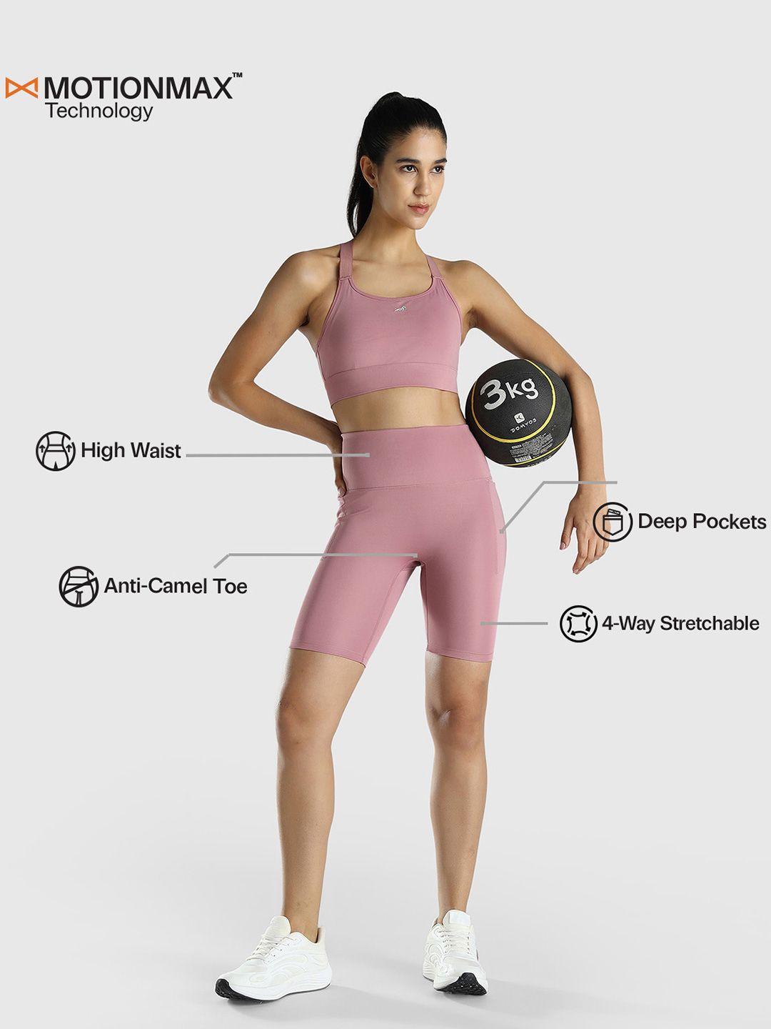 Women Slim Fit High-Rise Cycling Sports Shorts