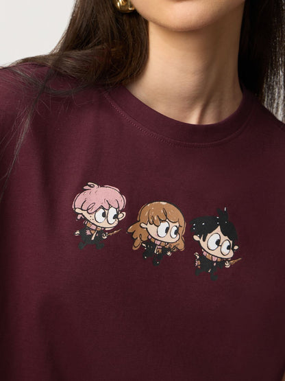 Women Printed Drop-Shoulder Sleeves T-shirt
