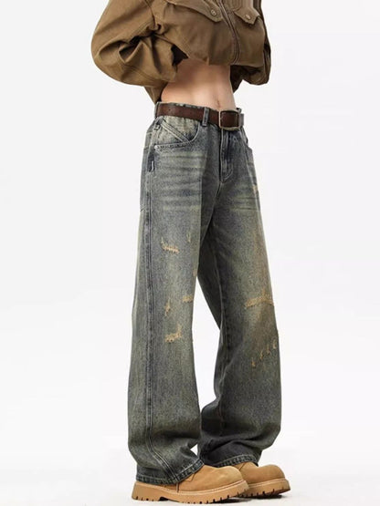 Men Baggy Fit Mid-Rise Dark Jeans