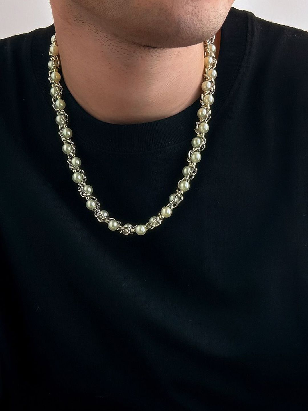 Silver-Plated Artificial Stones Beaded Necklace