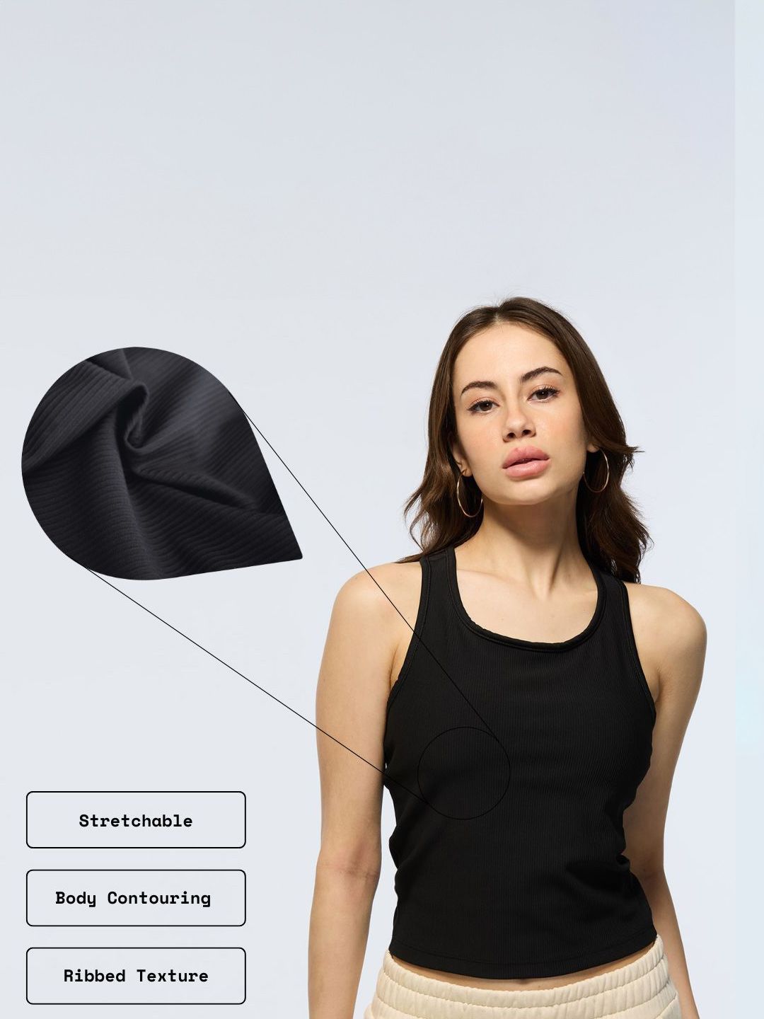 Black Crop Tank Us Later Top