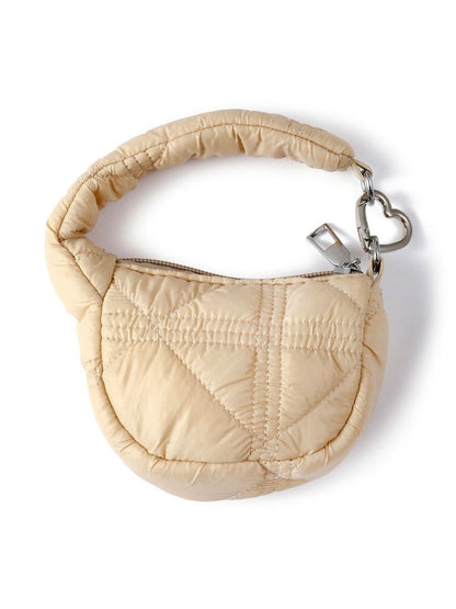 SALTY Off White Mini Quilted Puff Bag Charm