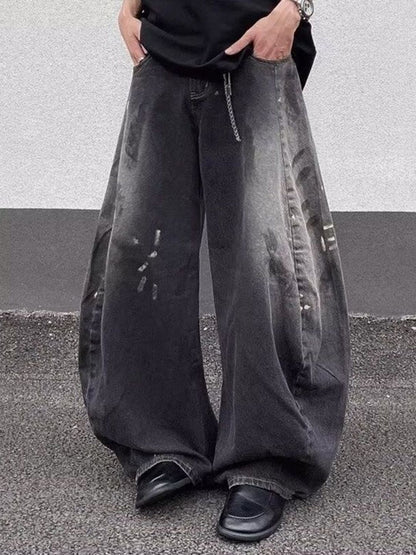 Men Baggy Mid-Rise Light Fade Jeans