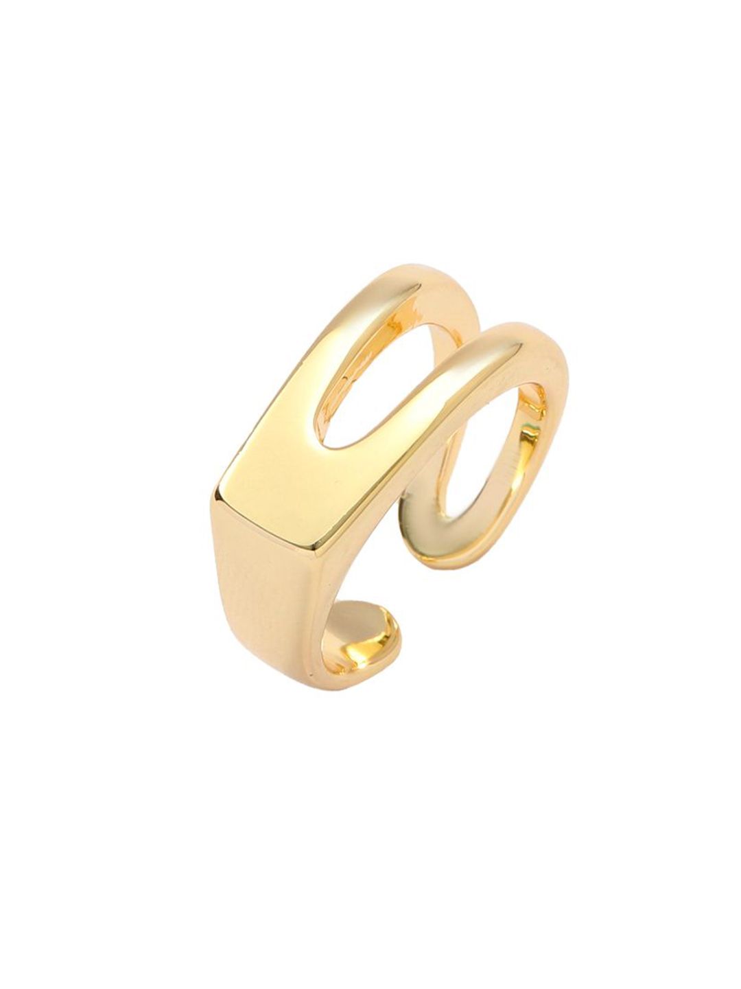 SALTY Women & Girls Stylish Adjustable Golden Signet Finger Ring