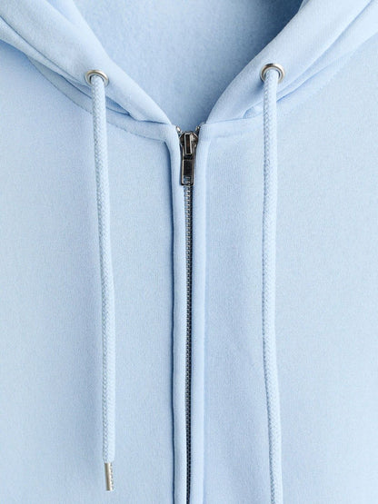 Loose Fit Zip-Through Hoodie