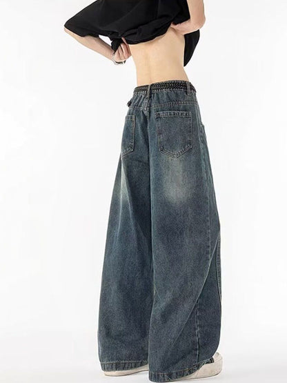 Men Wide Leg Mid-Rise Medium Fade Jeans