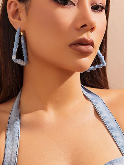 Triangular Half Hoop Earrings