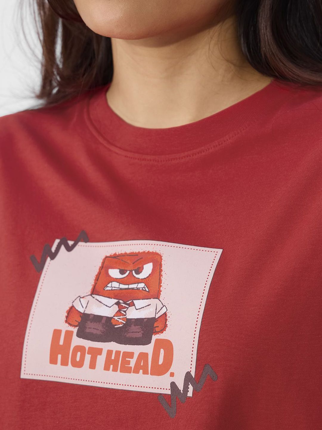 Women Oversized Inside Out Red Tshirts