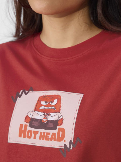 Women Oversized Inside Out Red Tshirts