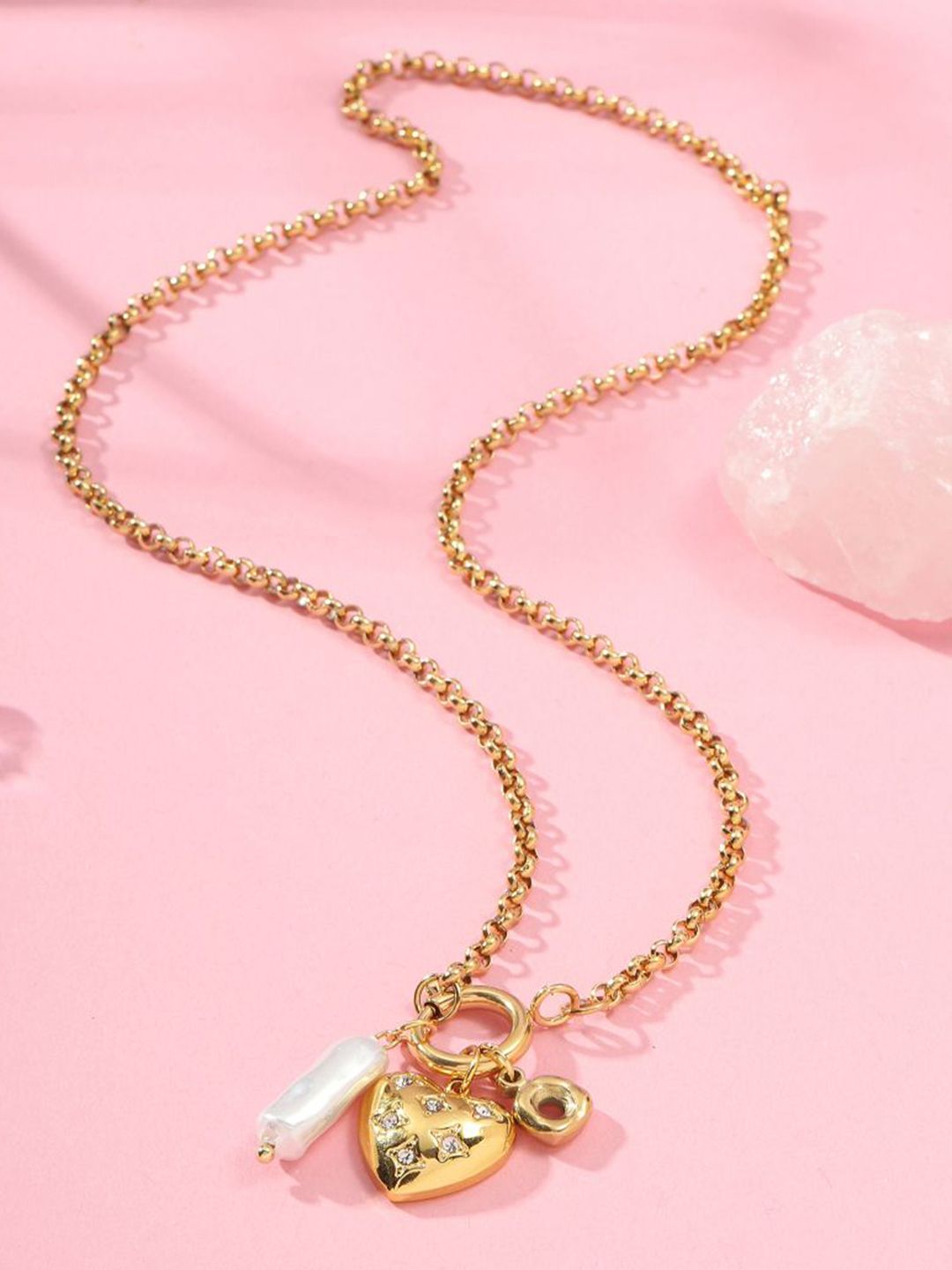 SALTY Stone-Studded & Beaded Necklace