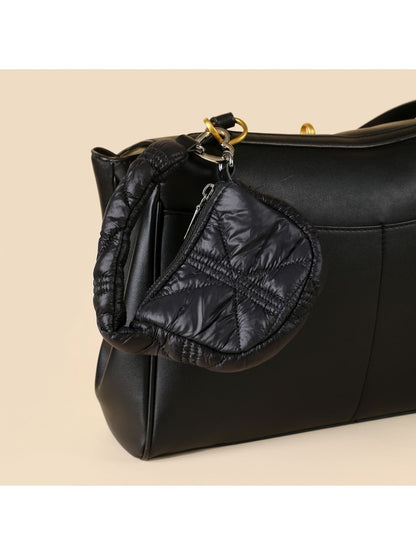 SALTY Black Mini Quilted Puff Bag Charm