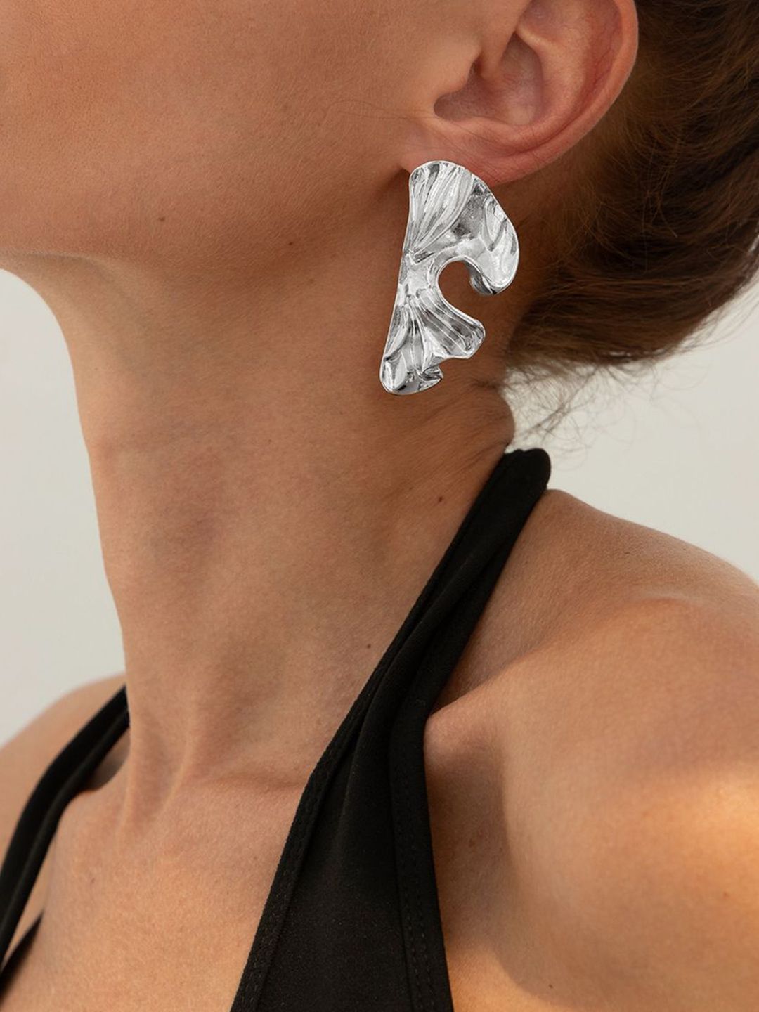 Silver-Plated Contemporary Studs