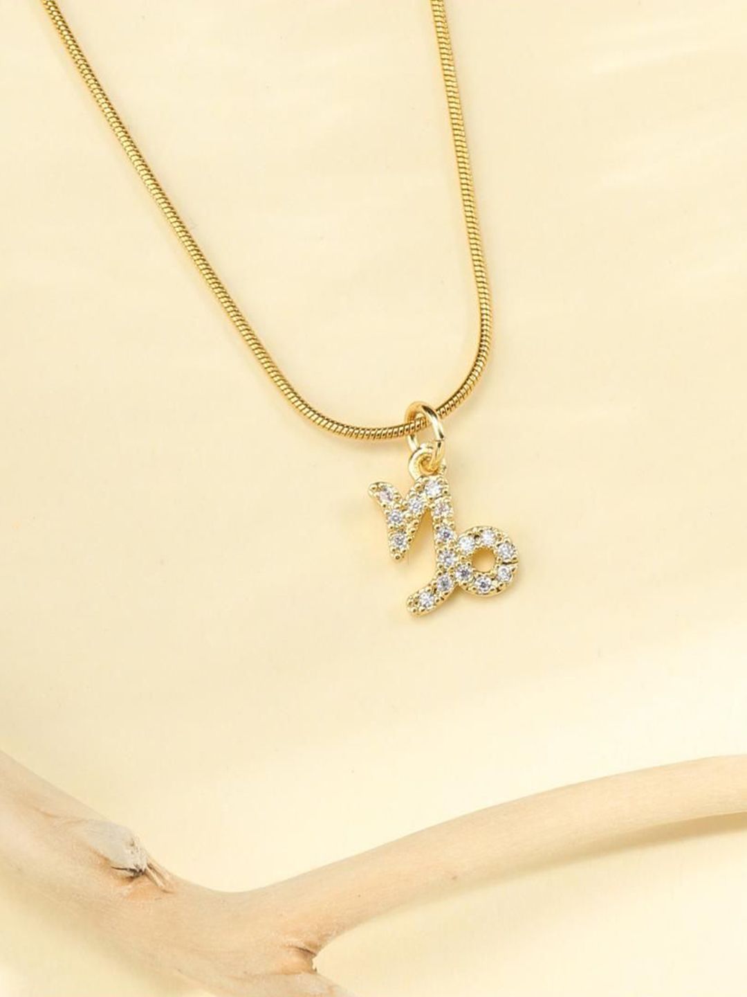 SALTY Contemporary Artificial Stone Studded Pendant with Chain