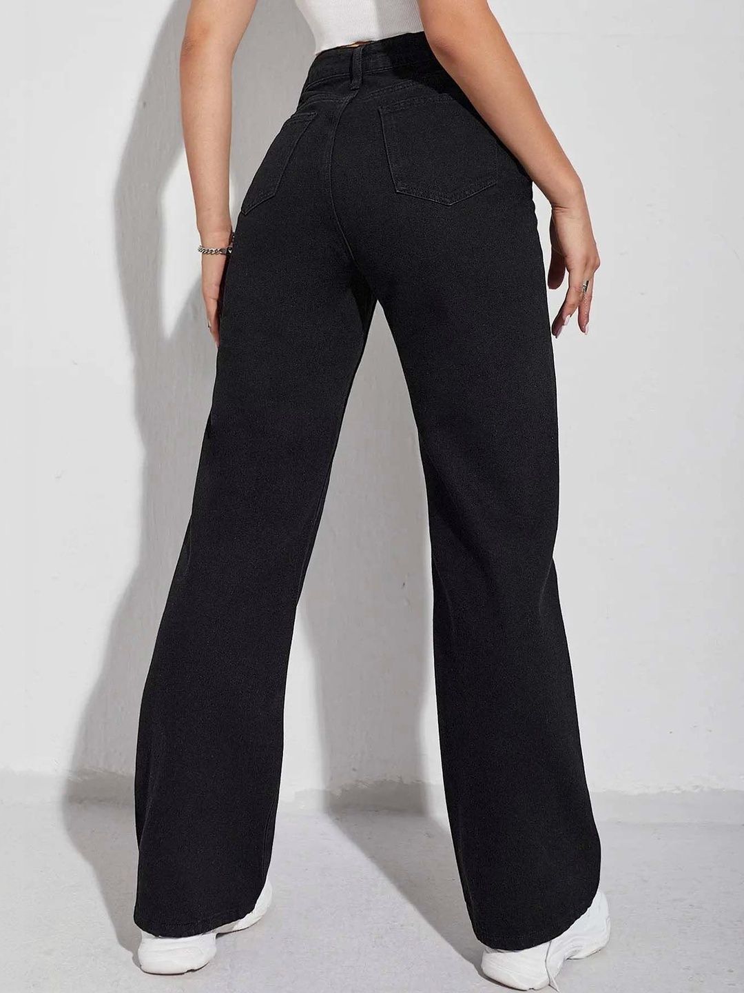 Women Classic Wide Leg High-Rise Stretchable Jeans