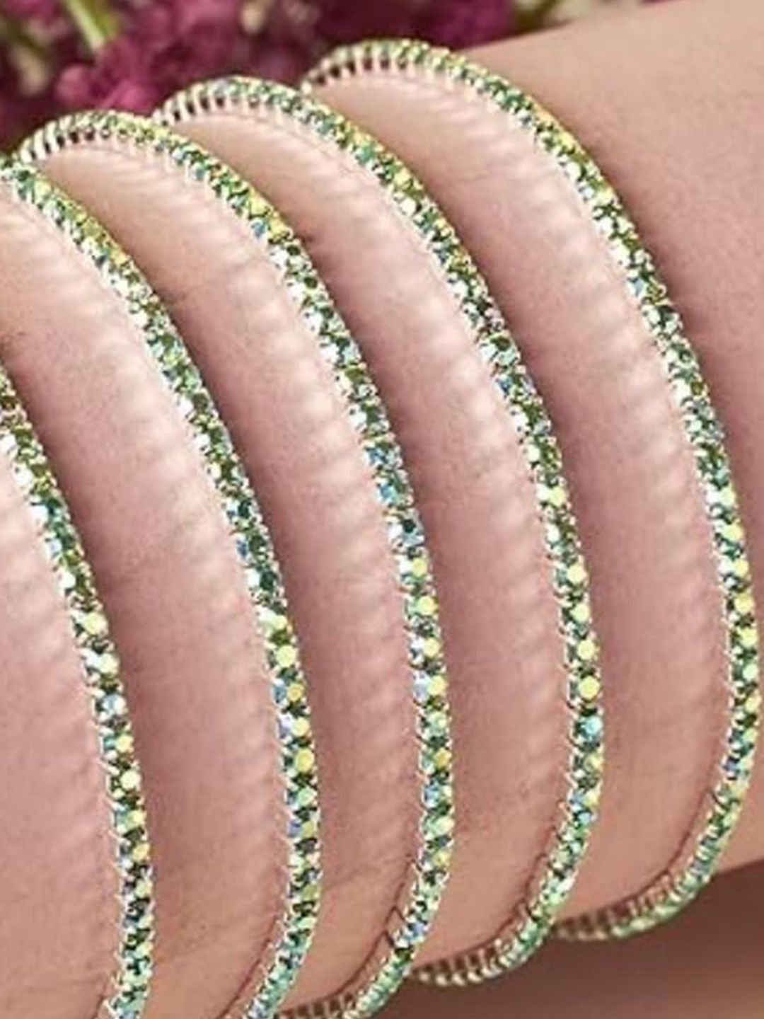 SALTY Women Set of 5 Stone Studded Twinkle Stretchable Elasticated Bracelets