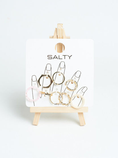 SALTY Set of 8 Urban Chic Rings