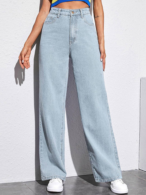 Women Straight Fit High-Rise Stretchable Cotton Lycra Blend Jeans