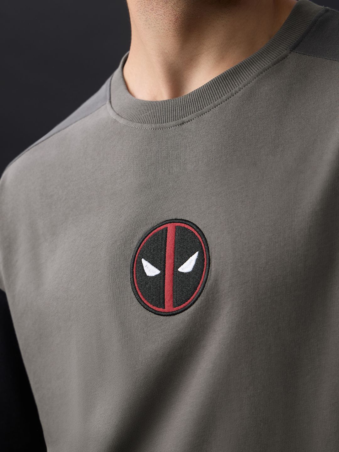 Men Oversized Deadpool Grey Tshirts