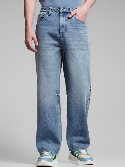 Men High-Rise Relaxed Fit Heavy Fade Jeans