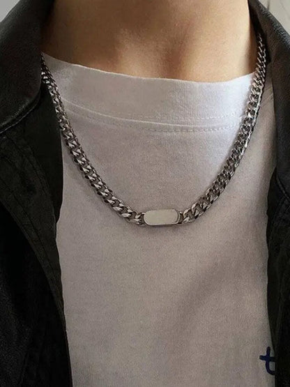SALTY Men Silver-Plated Froussard Minimal Chain