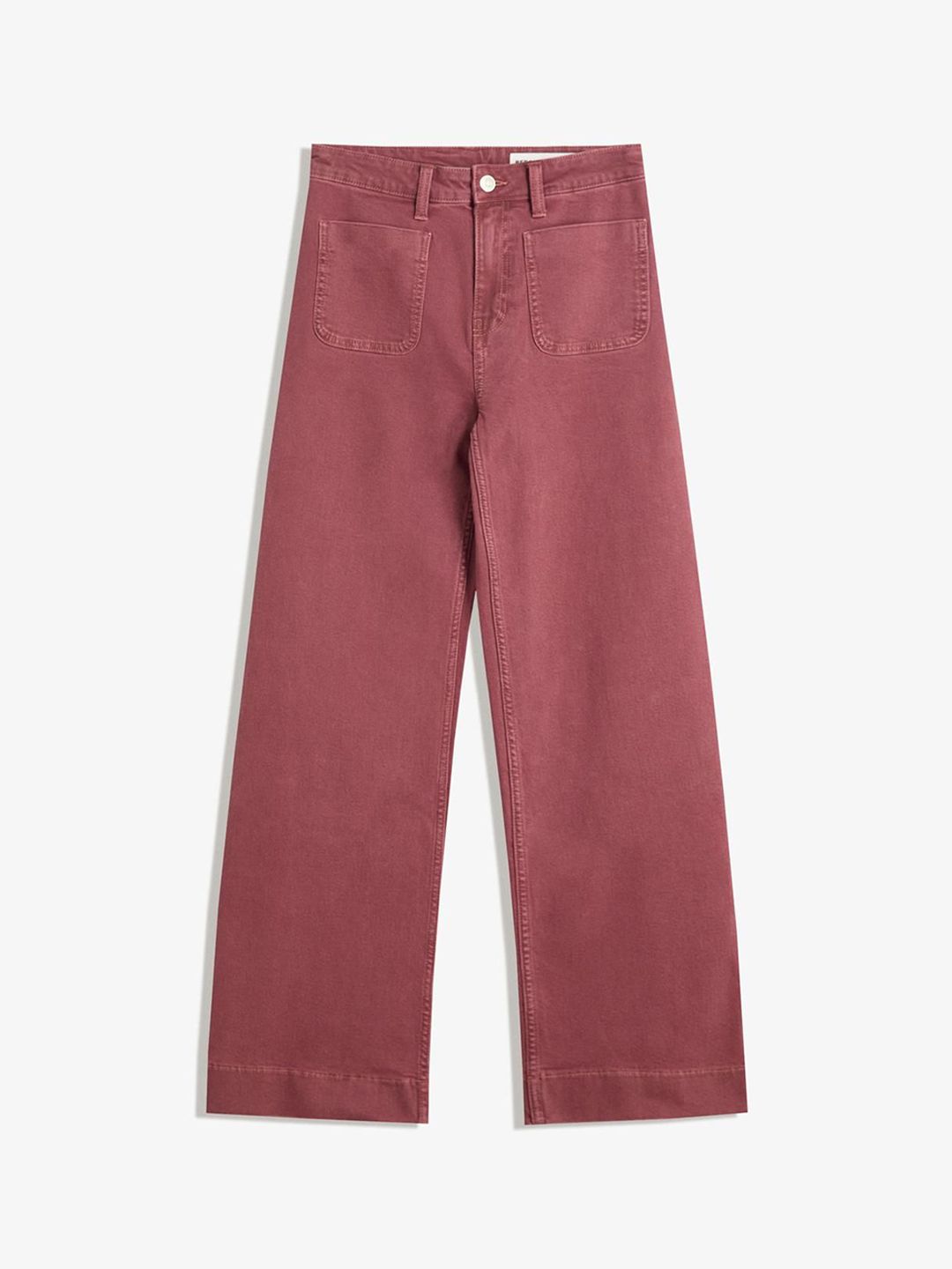 Women Regular Fit Seamless Pockets High-Rise Wide-Leg Cotton Jeans