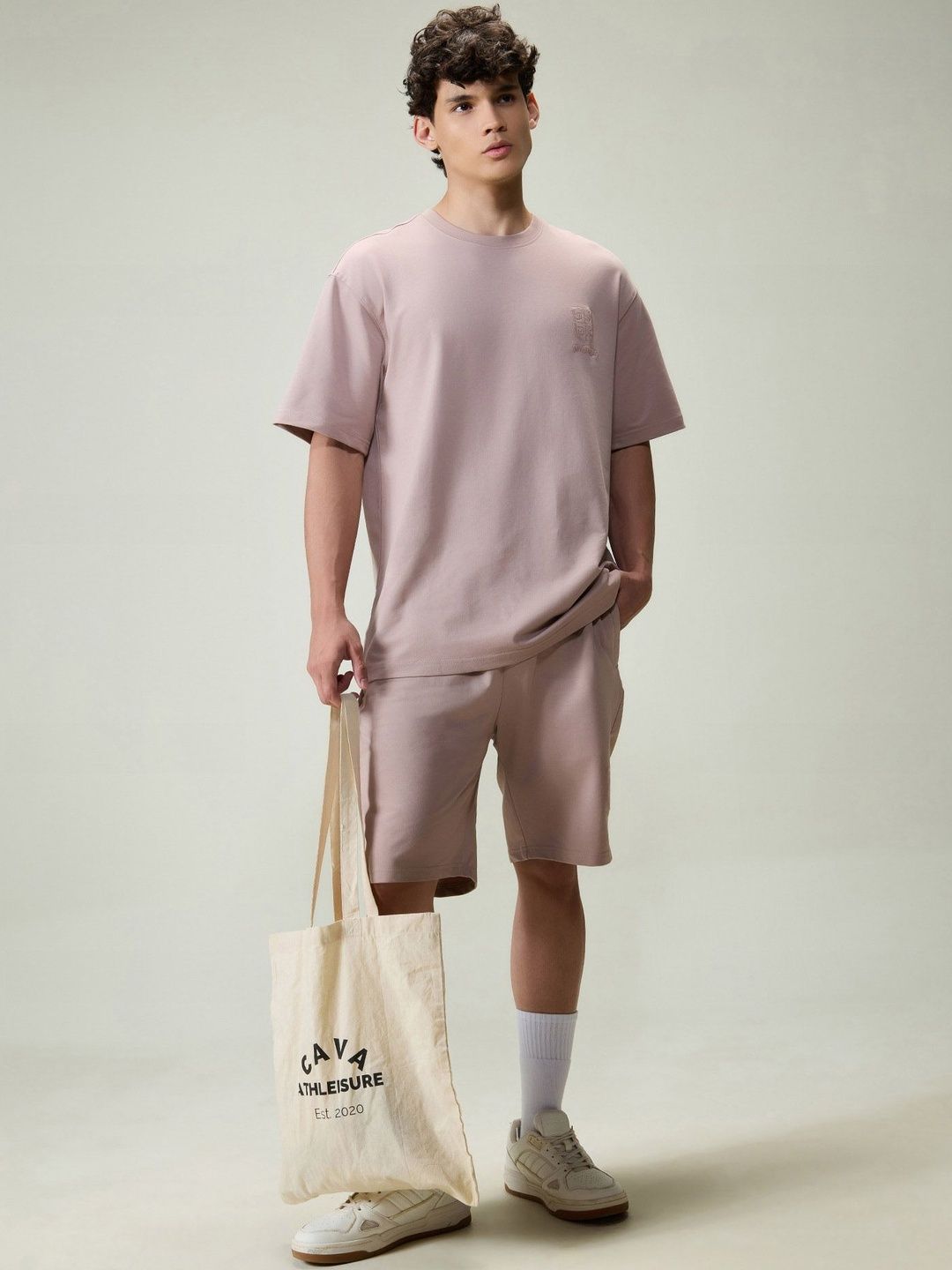 Dusty Pink Men Low-Rise Training or Gym Cotton Leisure Shorts