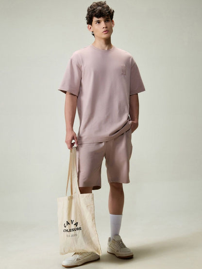 Dusty Pink Men Low-Rise Training or Gym Cotton Leisure Shorts