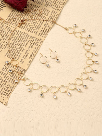 SALTY Stone Studded Tasselled Jewellery Set