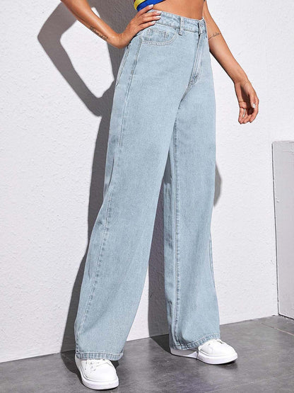 Women Straight Fit High-Rise Jeans