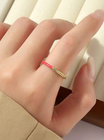 SALTY Stone-Studded Adjustable Finger Ring