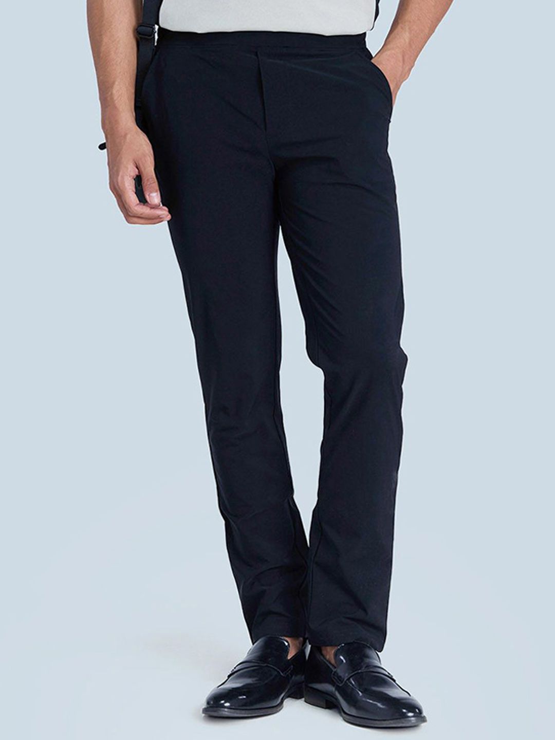 Men Black Workleisure Trousers