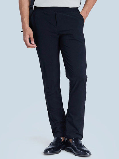 Men Black Workleisure Trousers
