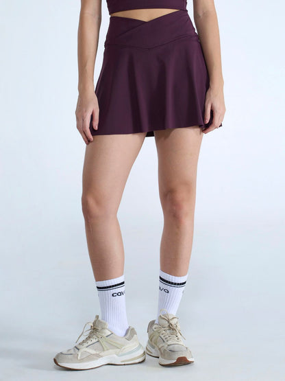 Wine Hourglass Swirl Skorts