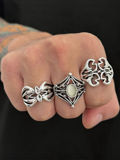 Set of 3 Silver-Plated Finger Ring