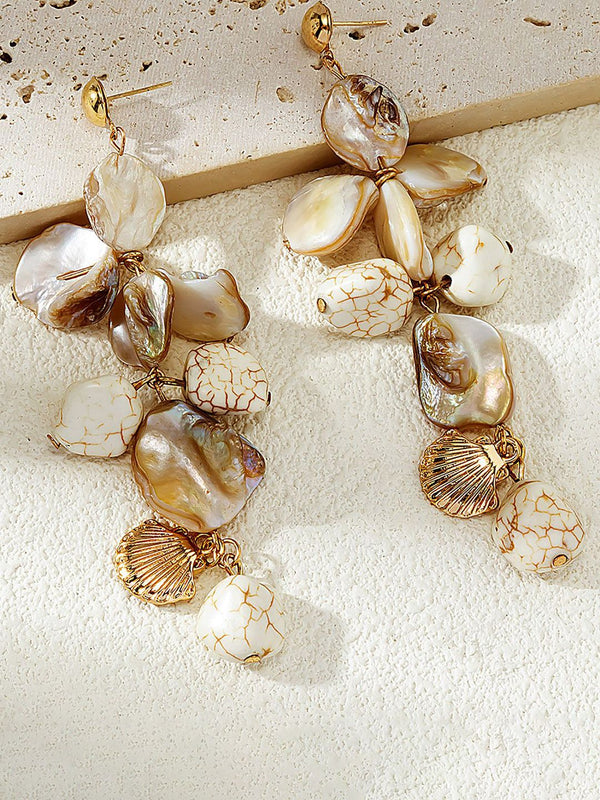 Leaf Shaped Drop Earrings
