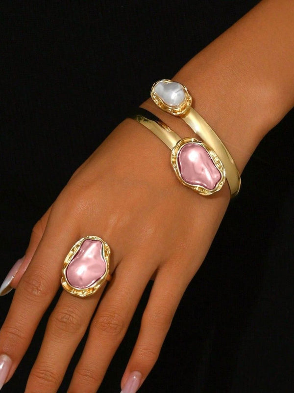 Gold-Plated Stone Studded Jewellery Set