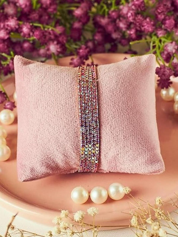 SALTY Women Set Of 5 Artificial Stones Studded Elasticated Bracelets