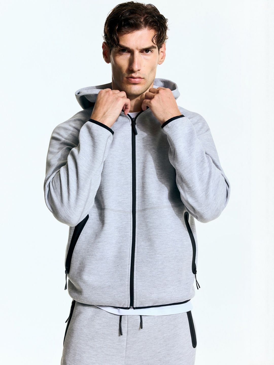 Regular Fit Sports Zip-Through Hoodie In Drymove