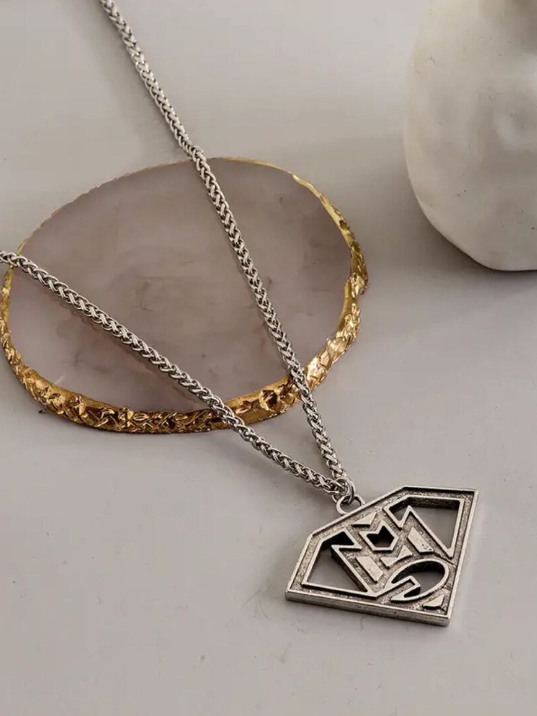 SALTY Men Silver-Toned Chain