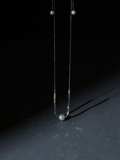 SALTY Stainless Steel Shimmering Love Knot Pearl Chain